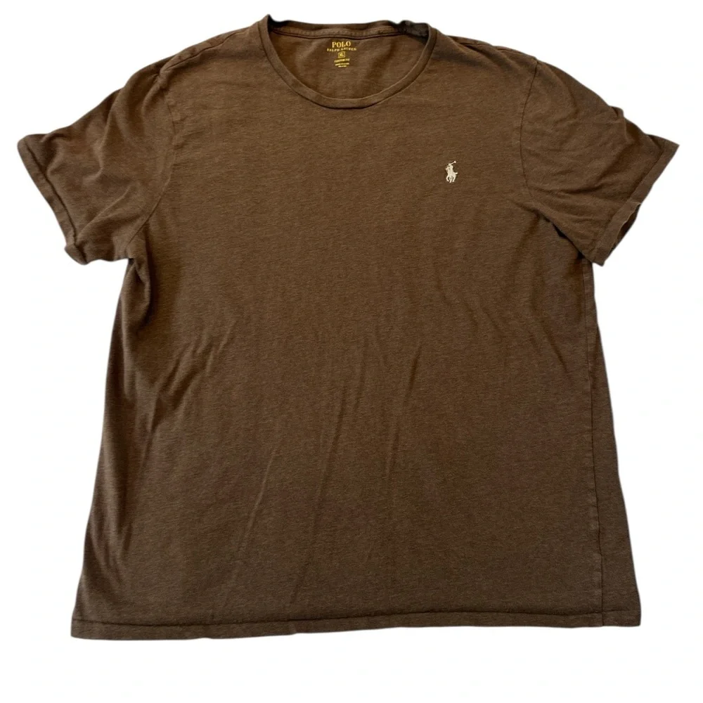 Polo Ralph Lauren Pima Cotton Crew Neck T-Shirt Nutmeg Brown - Picture 4 of 11
